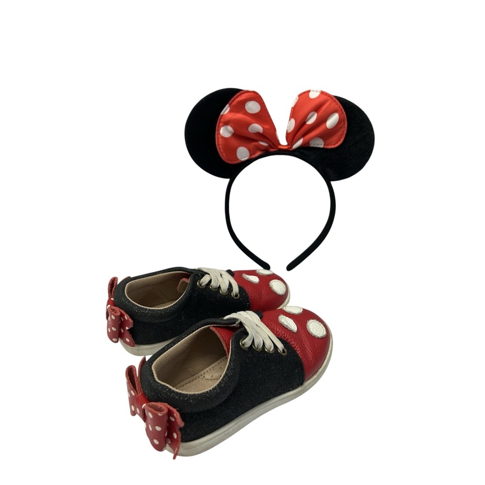 Minnie Mouse Shoes Girls Size 7 And Headband EUC